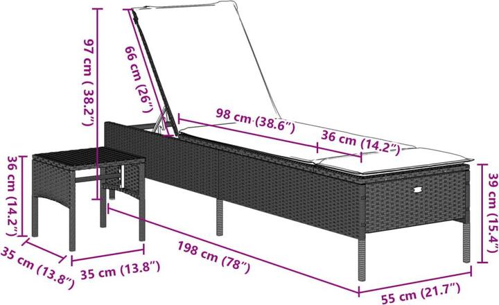 Immagine prodotto vidaXL Sonnenliege (55 cm)