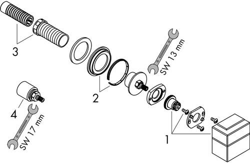 Produktbild hansgrohe AXOR Edge Absperrventil Unterputz, Diamantschliff