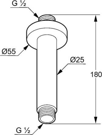 Image du produit Kludi Sortie de plafond A-QA DN 15, 150mm chromé
