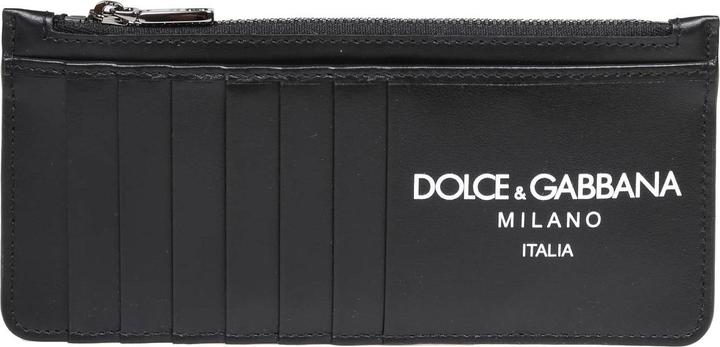 Dolce & Gabbana calfskin card holder with black logo