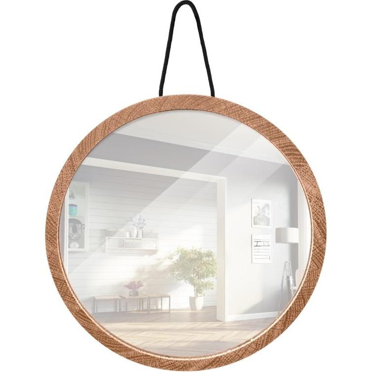 Home It, Kosmetikspiegel, Home&gtit Spiegel mit Holzrahmen Ø20,5 cm Eiche natur