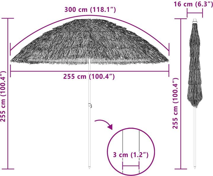 Image du produit vidaXL Garten-Sonnenschirm (2.55 m)