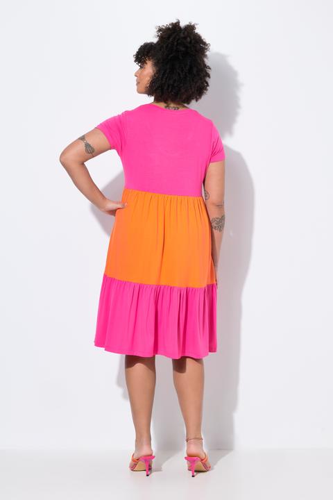 Produktbild Miamoda Jerseykleid, bequeme Passform, Colorblocking, Volants (52)