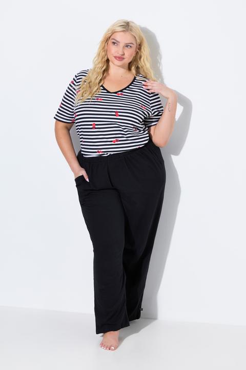 Produktbild Ulla Popken Pyjamahose, uni / Herzen, langes Bein