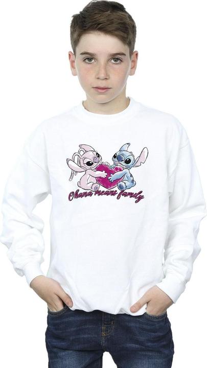 Actual product image Disney Boys Lilo And Stitch Ohana Heart With Angel Sweatshirt (152, 158)