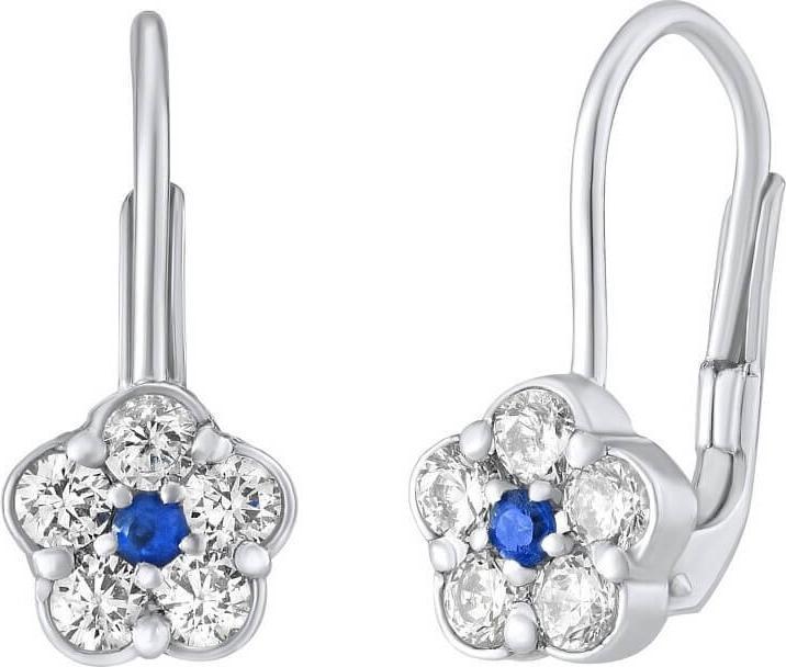 Image du produit Silvego Gentle girl Ìs forget-me-not Boucles d'oreilles en argent avec zircons SILVEGOB31808B