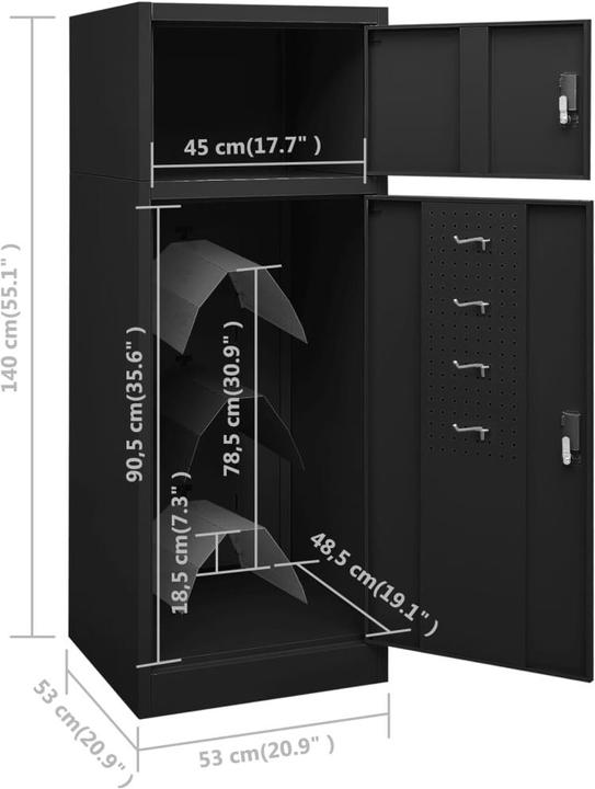 Produktbild vidaXL Sattelschrank (53 x 53 x 140 cm)