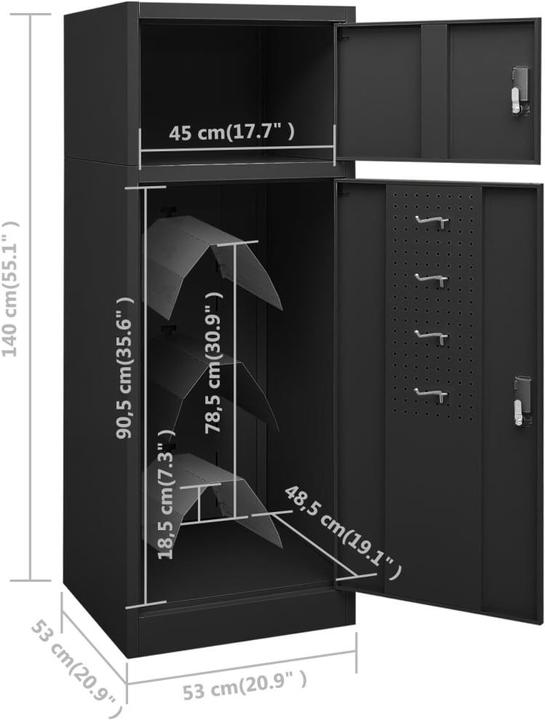 Produktbild vidaXL Sattelschrank (53 x 53 x 140 cm)