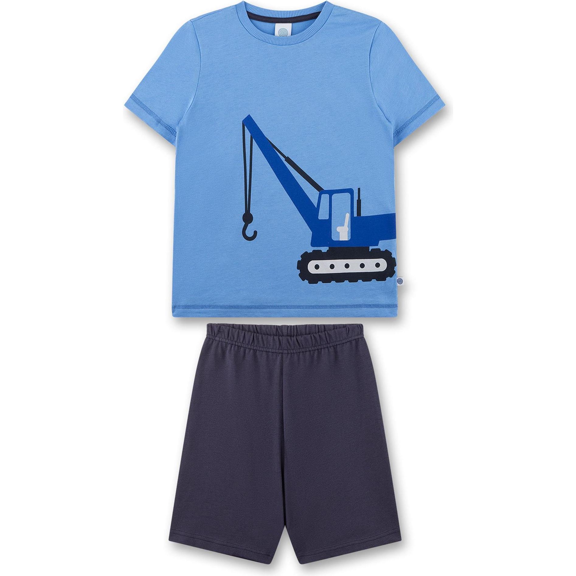 Sanetta, Unisex, Pyjama, Pyjama Homewear Bequem sitzend, Blau, (116)