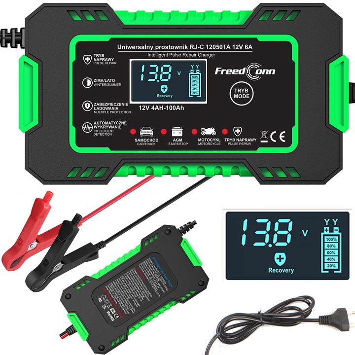 Actual product image RJ Tianye Prostownik akumulatorowy RJ-C 120501A 12V 6A (12V, 6 A)