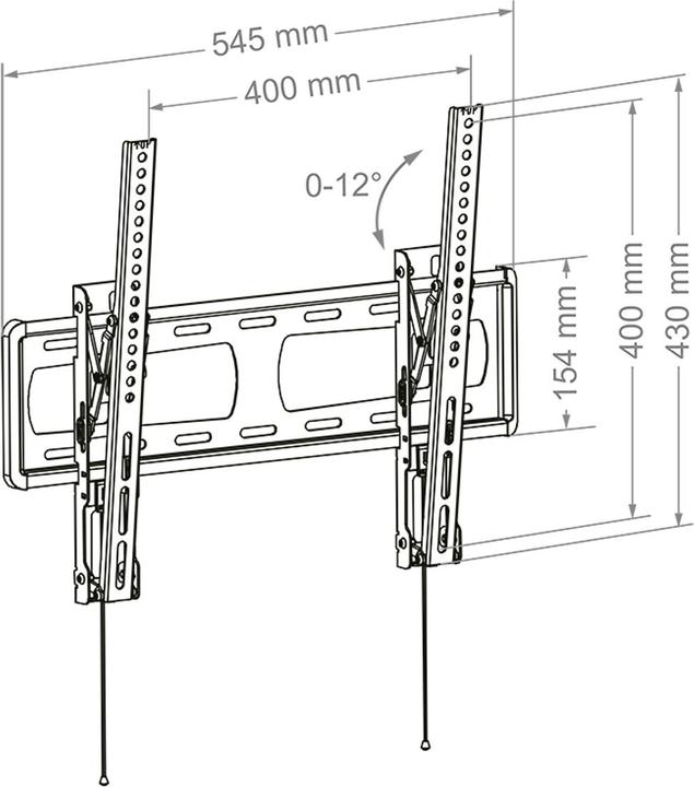 Immagine prodotto Hagor BL Tilt 400 (49 pollici) (Muro, 49", 40 kg)
