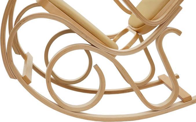 Produktbild Swisshandel24 Schaukelstuhl, Schwingsessel Fernsehsessel, Massiv-Holz - Eiche-Optik, Stoff/Textil gelb