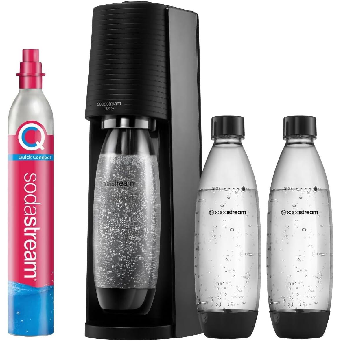 SodaStream Terra Promopack, Gasatore d'acqua, Nero