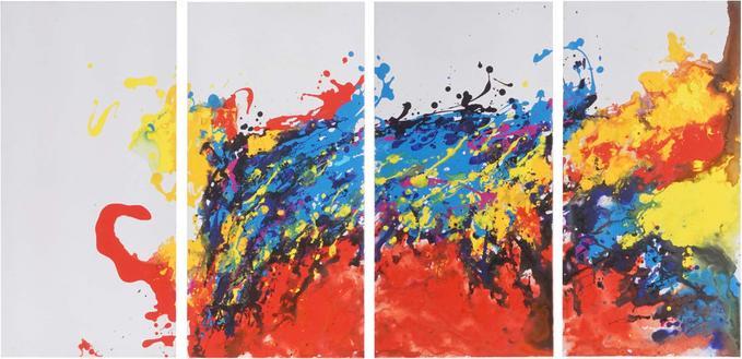 Produktbild Swisshandel24 Ölgemälde Wave, 100% handgemaltes Wandbild Gemälde XL, 120x60cm (120 x 60 cm)