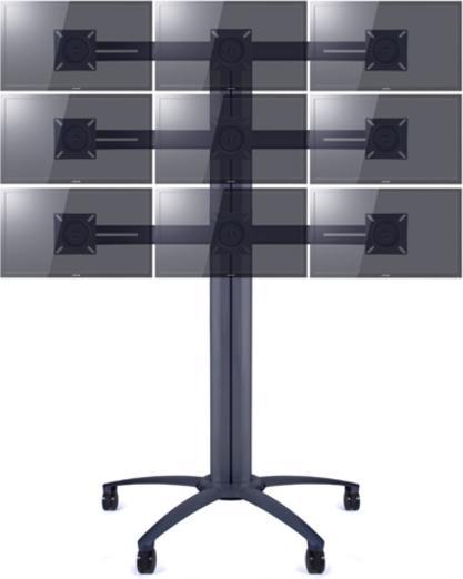 Image du produit Multibrackets Support 3 compartiments noir, 10" - 24", capacité de charge 30 kg