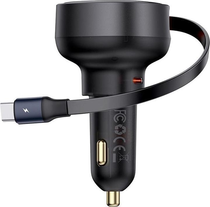 Actual product image Baseus Car Charger Enjoyment Pro with cable USB-C, 60W (Black)