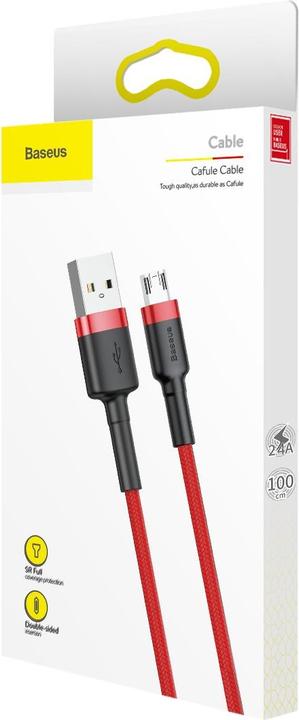 Immagine prodotto Baseus Cavo cafule USB per Micro 2.4A 1M Rosso+Rosso (1 m, USB 2.0)