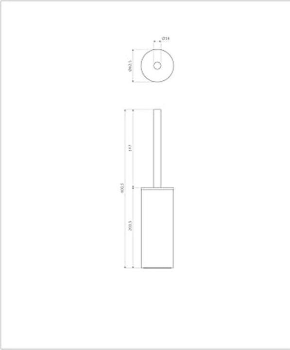 Actual product image Omnires Modern Project Toilettenbürste gebürstetes Gold
