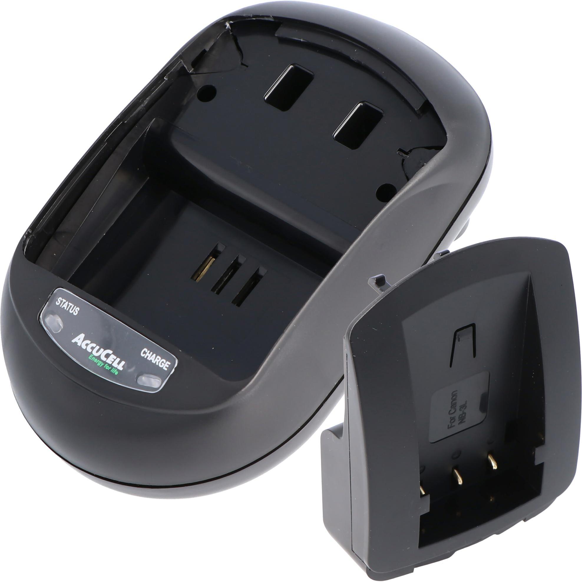 AccuCell Schnell-Ladegerät passend für Canon NB-3L (Ladegerät), Kamera Stromversorgung