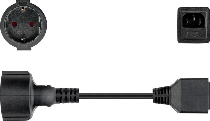 Produktbild Goobay Spannungsversorgungs-Verlängerungskabel (0.20 m, C14)