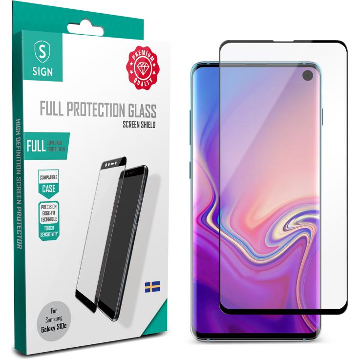 SIGN Galaxy S10e Full Cover Proteggi Schermo in Vetro Temperato (Samsung Galaxy S10e), Pellicola protettiva smartphone