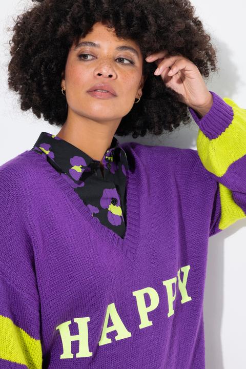 Produktbild Angel of Style Pullover, oversized, HAPPY, Ringel-Ärmel (46, 48)