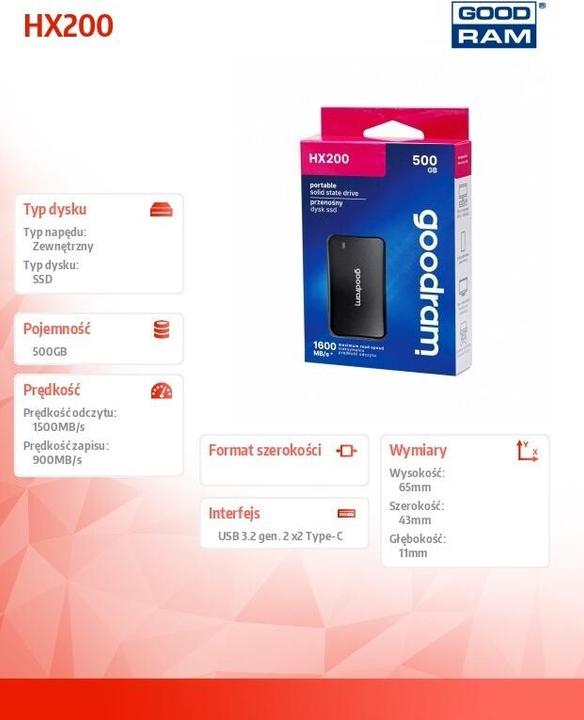 Actual product image Goodram SSDPR-HX200-500 (0.50 TB)