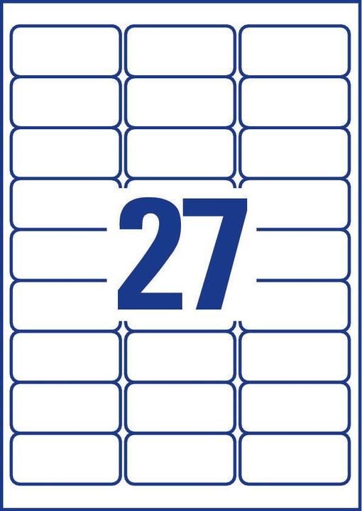 Image du produit Avery L4737REV-25, Étiquettes Stick&Lift 63.5x29.6mm, blanches