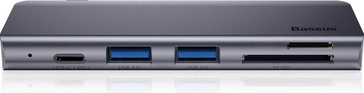 Actual product image Baseus Harmonica Five-in-one HUB Adapter Grey (USB-C, 5 ports)