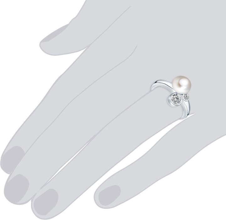 Produktbild Valero Pearls Damen Sterling Silber Zirkonia Süsswasser-Zuchtperle silber - 3876 (60, 925 Silber)