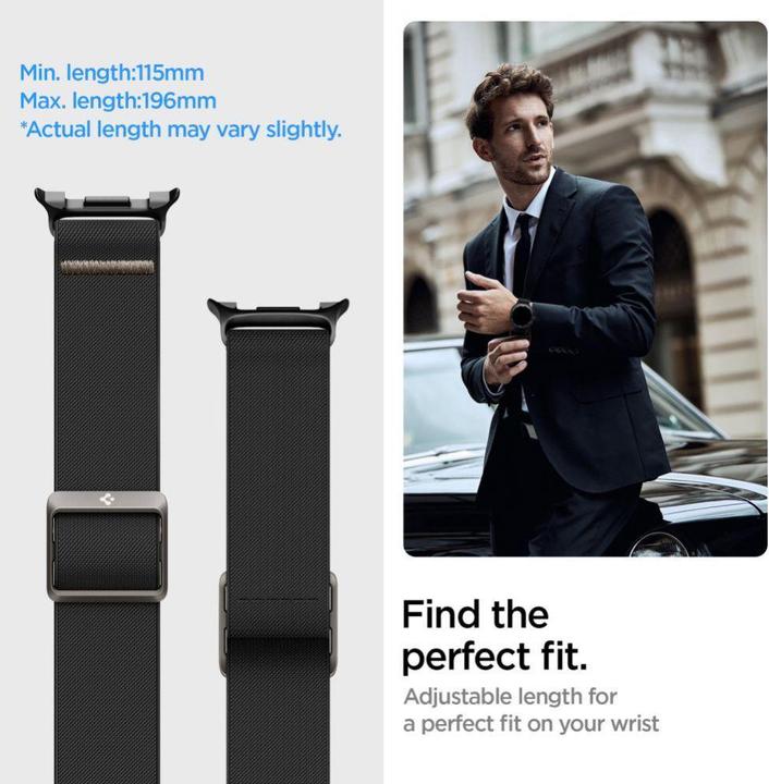 Produktbild Spigen - Lite Fit - Samsung Galaxy Watch8 / Classic (40 / 44 / 46mm)- Black (Nylon, Plastic)