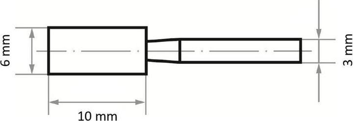 Produktbild Schleifstift Edelkorund Form ZY Zylinder DIN 69170 6 x 10 mm (60)