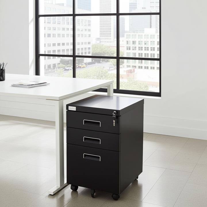 Actual product image Jet-Line PAUL mobile pedestal black Mobile cabinet Office pedestal knock-down