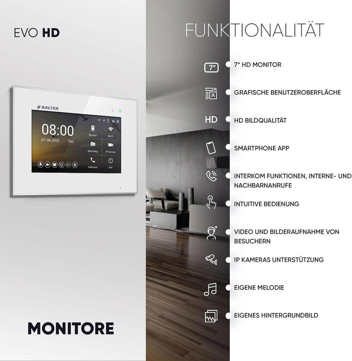 Immagine prodotto Balter EVO-HD Video Türsprechanlage für 2 Familienhaus (WiFi)