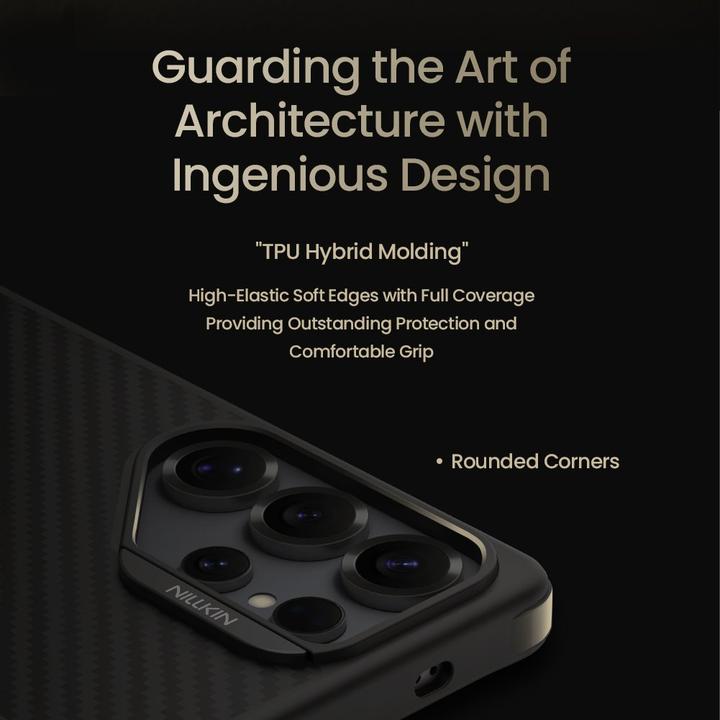 Actual product image Samsung Nillkin Synthetic Fibre PRO Magnetic Back Cover for Galaxy S25 Ultra Black (Samsung Galaxy S25 Ultra)