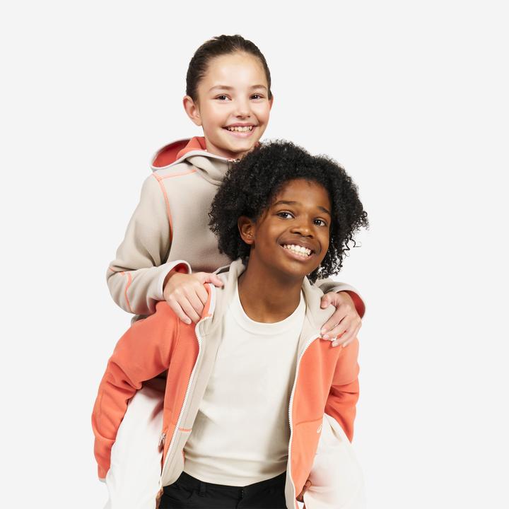 Produktbild Tribord Fleecejacke Segeln Kinder warm wendbar 500 orange/beige (164)
