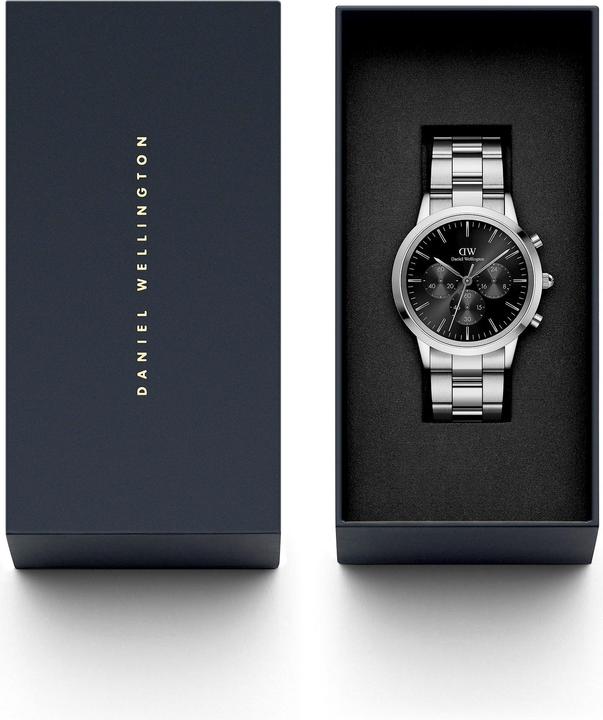 Produktbild Daniel Wellington Iconic Chronograph Link Silver Black Sunray (Chronograph, 42 mm)