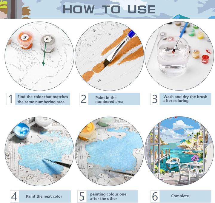 Image du produit Jomzuci Malen nach Zahlen - 4er-Set Landschaften