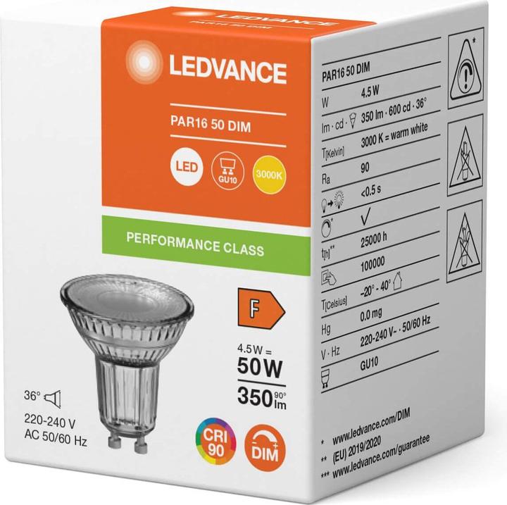 Productafbeelding Ledvance LED PAR165036 D (GU10, 4.50 W, 350 lm, 1 x, F)