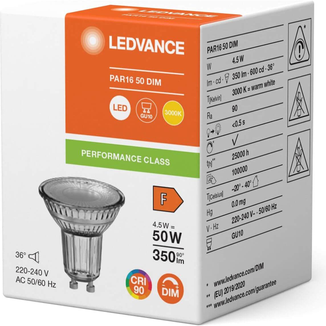 Thumbnail - Ledvance, Leuchtmittel, LED PAR165036 D (GU10, 4.50 W, 350 lm, 1 x, F)