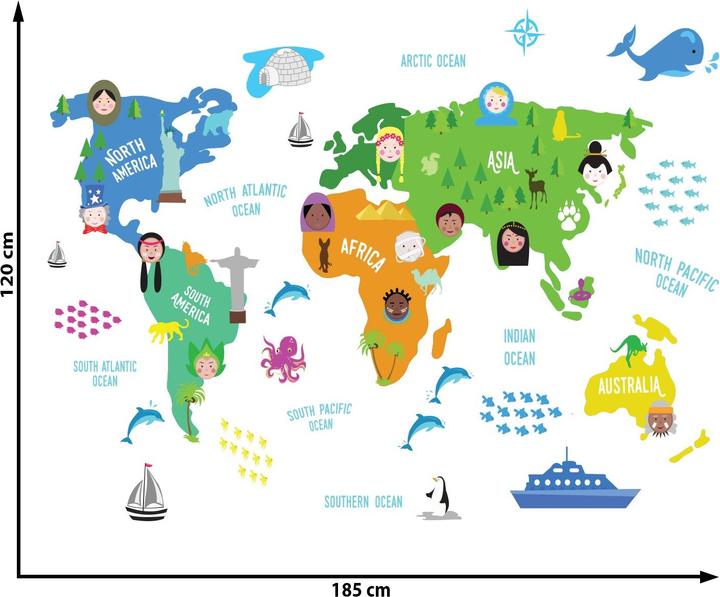 Blau, Gelb, Green, Orange, Schwarz