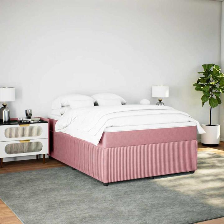 Produktbild vidaXL Bo x springbett mit Matratze 160 x 200 cm Samt (160 x 200 cm)