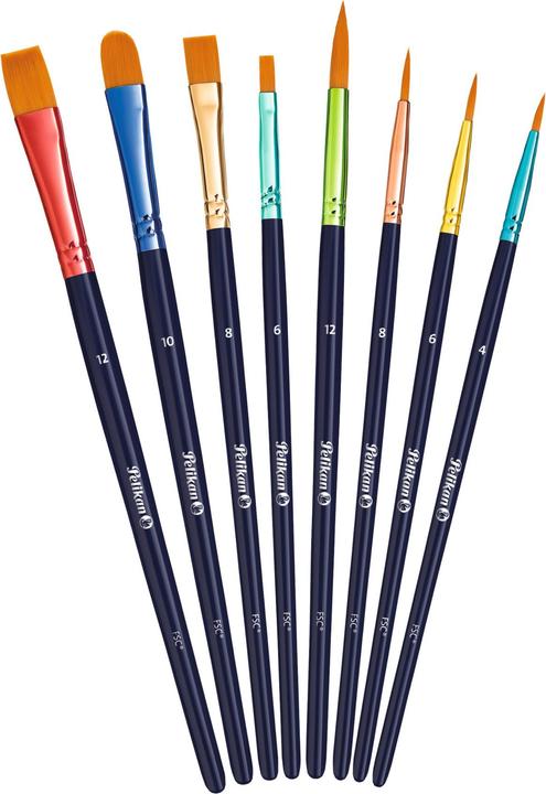 Produktbild Pelikan Pinselset mit 8 Synthetikpinseln, Anzahl der Pinsel: 8 Stück