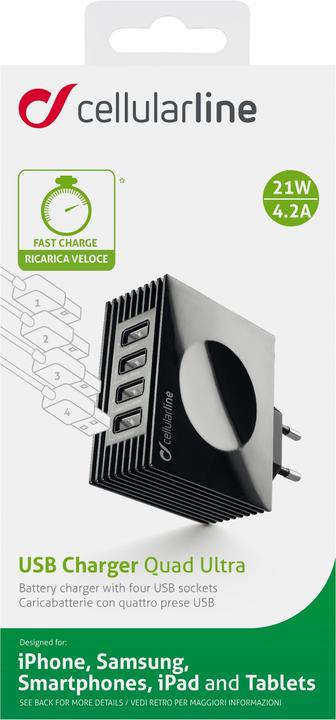 Produktbild Cellularline Quad Ultra (21 W, 4 Ports)