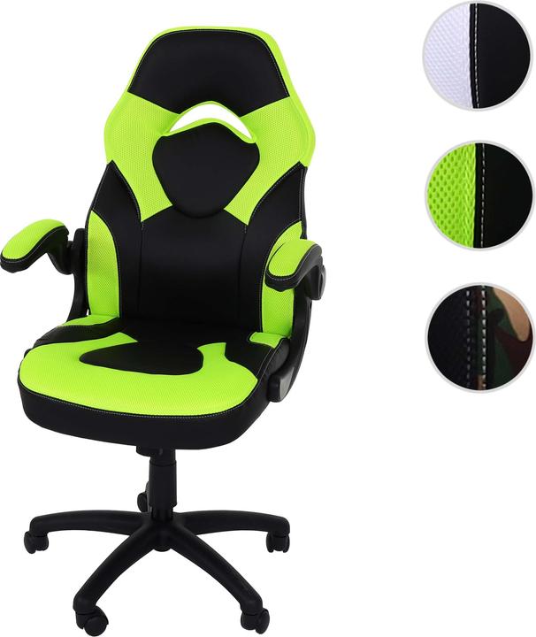 Produktbild Swisshandel24 Bürostuhl HWC-K13, Drehstuhl Gamingstuhl, ergonomisch, verstellbare Armlehne, Kunstleder schwarz-g