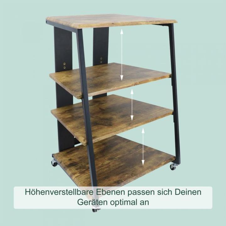 Produktbild Relaxdays Hifi Rack mit 4 Ablagen (61 x 52 x 78 cm)