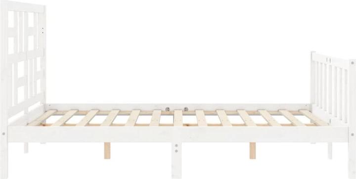 Image du produit vidaXL Massivholzbett mit Kopfteil Weiss 5FT King Size (150 x 200 cm)