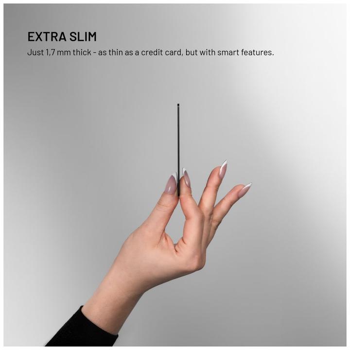 Actual product image Fixed Tag Card 2 with Find My support, black