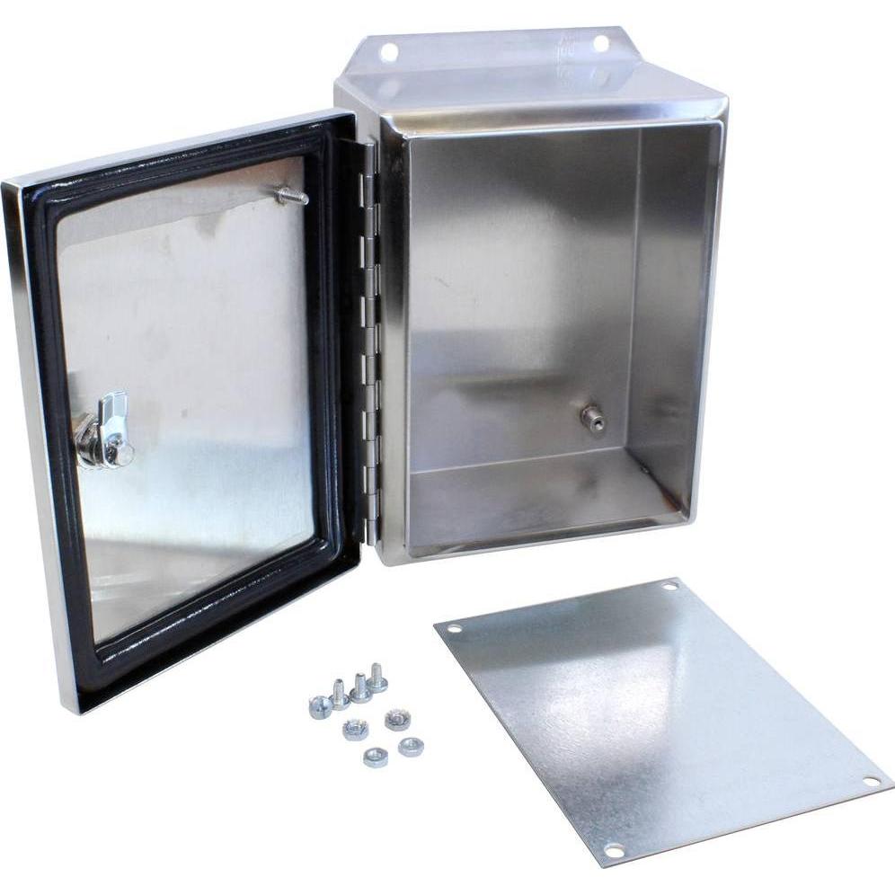 Hammond Wand-Gehäuse 203 x 152 89 Edelstahl 1 St. (Gehäuse), Elektronikzubehör + Gehäuse, Silber