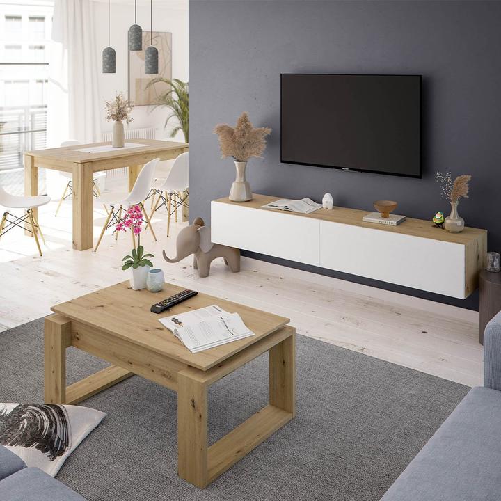 Image du produit CaliCosy Meuble suspendu 2 abattants et 2 niches de rangement L180 cm - Kaway